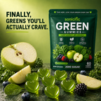 Sonicific Green Gummies – Zero Sugar Super Greens & Antioxidants, Green Apple Flavor, 60 Gummies