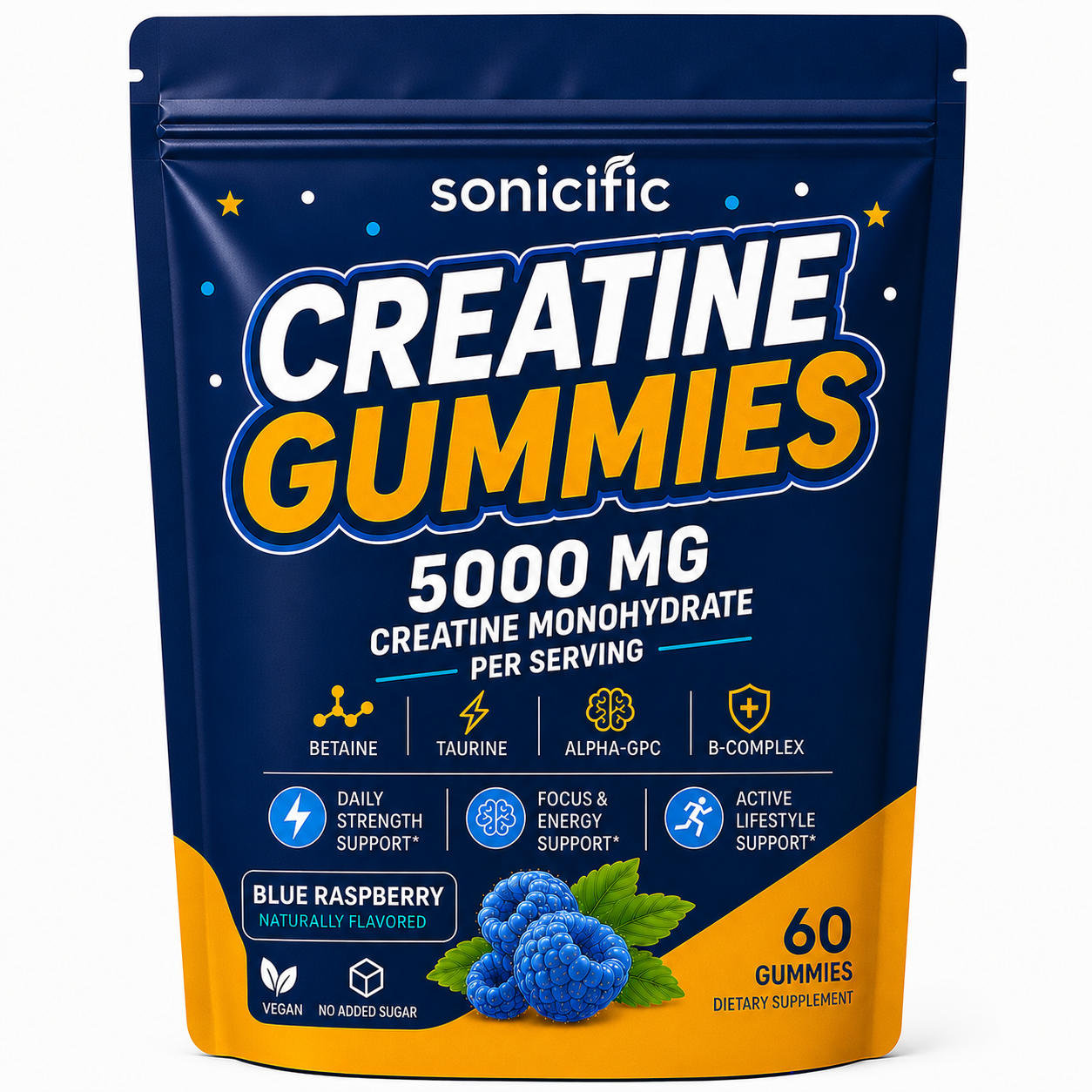 Creatine Gummies 5000mg Creatine Monohydrate, Betaine,Taurine, Alpha GPC