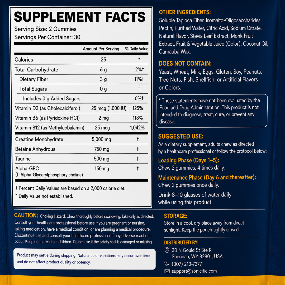 Creatine Gummies 5000mg Creatine Monohydrate, Betaine,Taurine, Alpha GPC