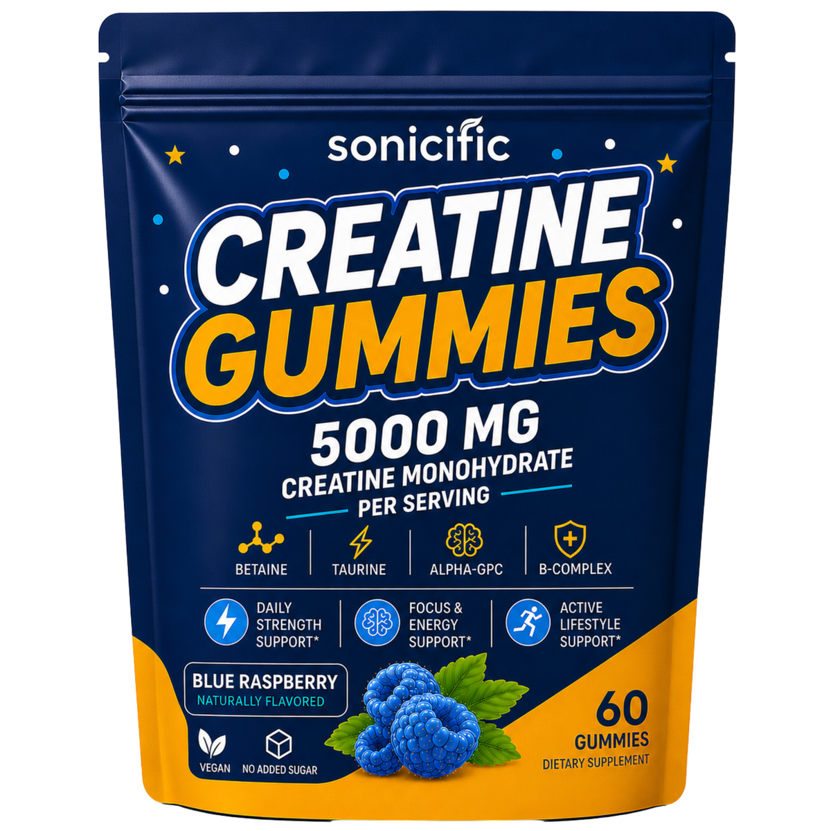 Creatine Gummies 5000mg Creatine Monohydrate, Betaine,Taurine, Alpha GPC