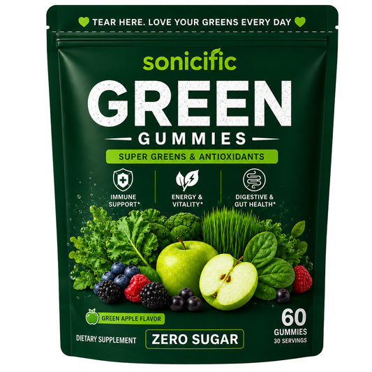 Super Green Gummies, Zero Sugar Green Apple Flavor, 60 Gummies